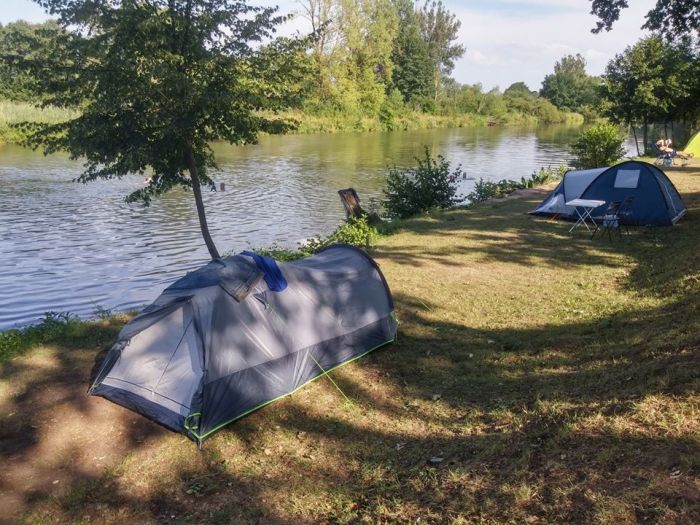 2 person tent on the river side