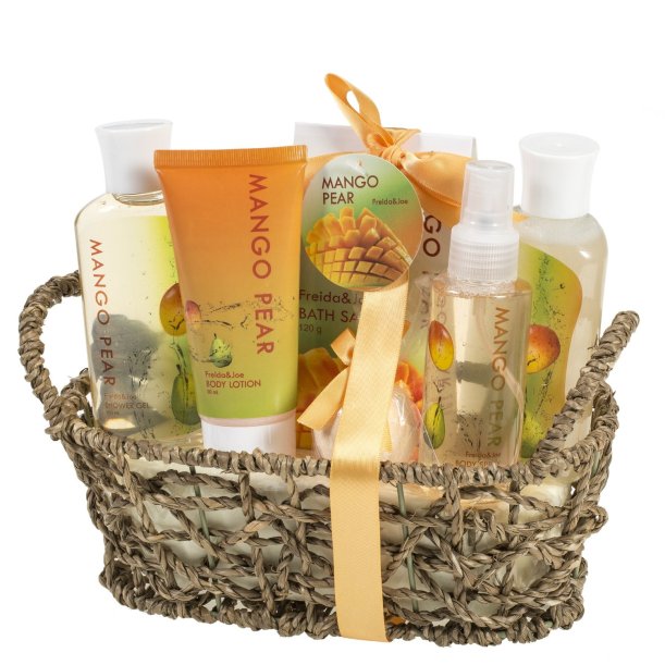 Mango Pear Spa Gift Set Woven Antique Baske