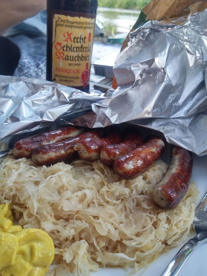 rauchbeer and sausages