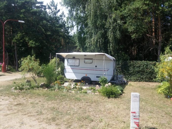 white wheel track in camping